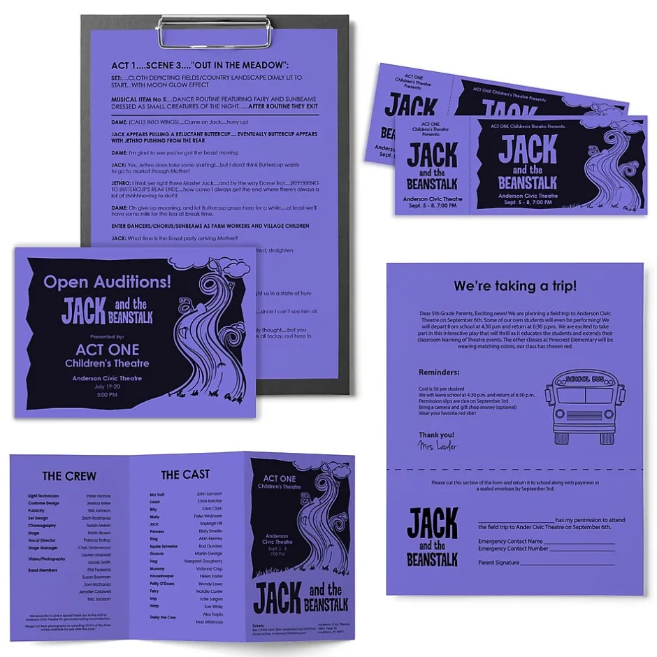 Sale Colored Paper, 24 lbs., 8.5" x 11", Venus Violet, 500 Sheets/Ream (22081) Multipurpose Paper