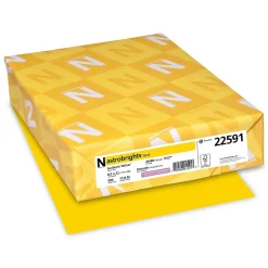 Sale Colored Paper, 24 lbs., 8.5" x 11", Sunburst Yellow, 500 Sheets/Ream (WAU22591) Copy Paper