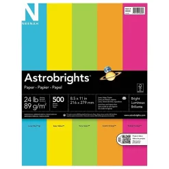 Outlet Neenah Colored Paper, 24 lbs., 8.5" x 11", Assorted Brights, 500 Sheets/Ream (WAU99608) Multipurpose Paper