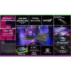 Asus ROG Strix G17 17.3" FHD 144Hz Gaming Laptop, Nvidia GeForce RTX 4050, AMD Ryzen 9-7940HX, 16GB RAM, 1TB SSD, Windows 11* Gaming Laptops