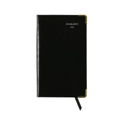 AT-A-GLANCE Fine Pocket Hardcover Diary, 3" x 5", Ruled, Black (70-1111-05-25) New