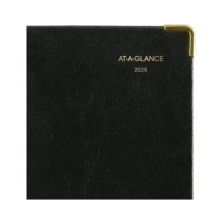 AT-A-GLANCE Fine Pocket Hardcover Diary, 3" x 5", Ruled, Black (70-1111-05-25) New