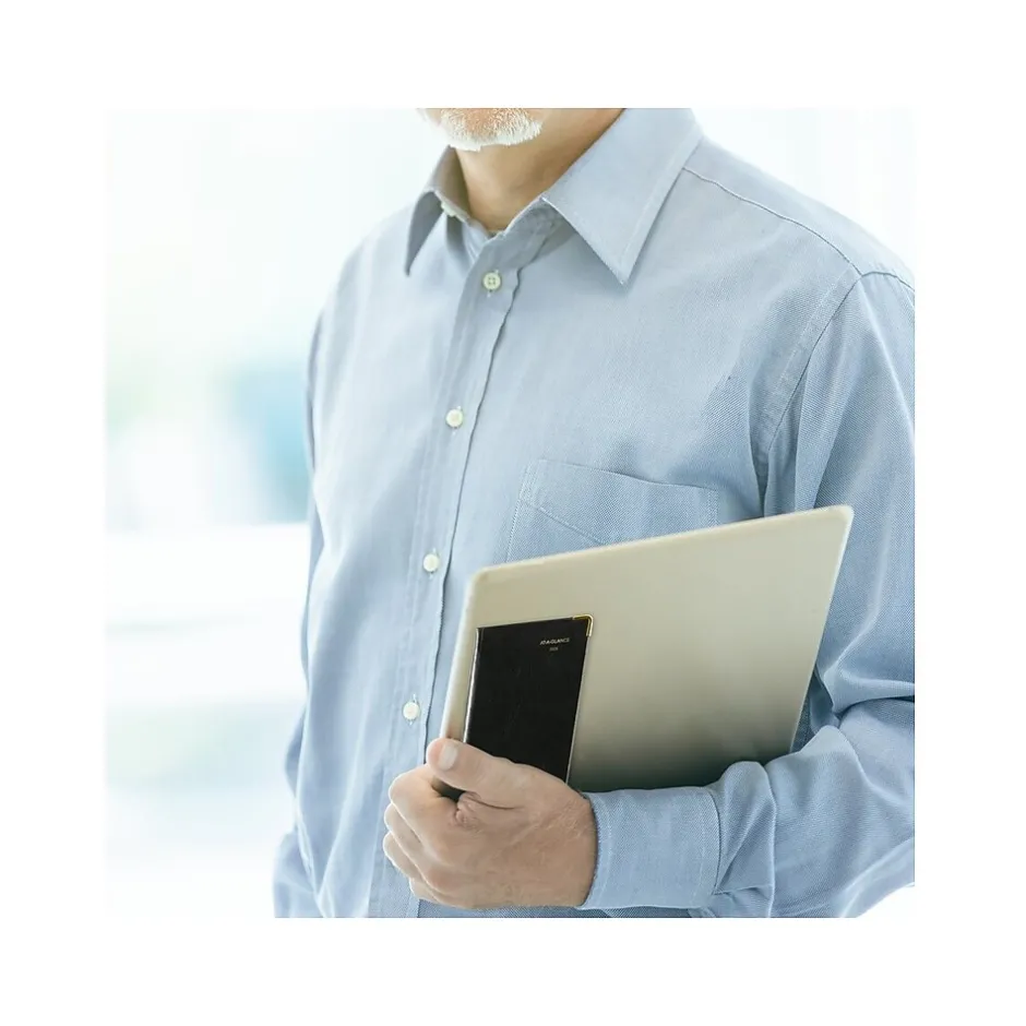 AT-A-GLANCE Fine Pocket Hardcover Diary, 3" x 5", Ruled, Black (70-1111-05-25) New