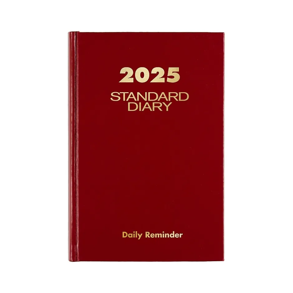 AT-A-GLANCE Standard Hardcover 2025 Daily Diary, 5.75" x 8.25", Wide-Ruled, Red (SD387-13-25) Best