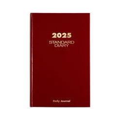 AT-A-GLANCE Standard Hardcover 2025 Daily Diary, 7.75" x 12", Ruled, Red (SD377-13-25) Hot