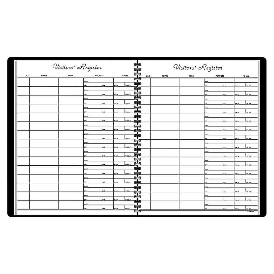 Hot Wirebound Visitor Book, 8.5" x 11", Black (80580 05) Accounting & Record Journals