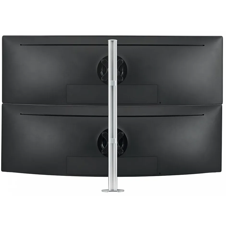 Atdec Adjustable Dual Stack Heavy Monitor Desk Mount for Flat/Curved Monitors up to 49", Silver (AWMS-2-LTH75-H-S)* Monitor Mounts & Stands