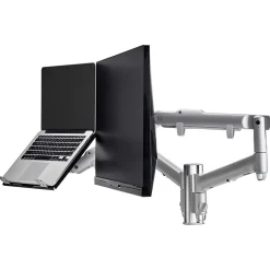 Atdec Adjustable Notebook and Display Desk Mount, Silver (AWMS-2-ND13-F-S)* Monitor Mounts & Stands
