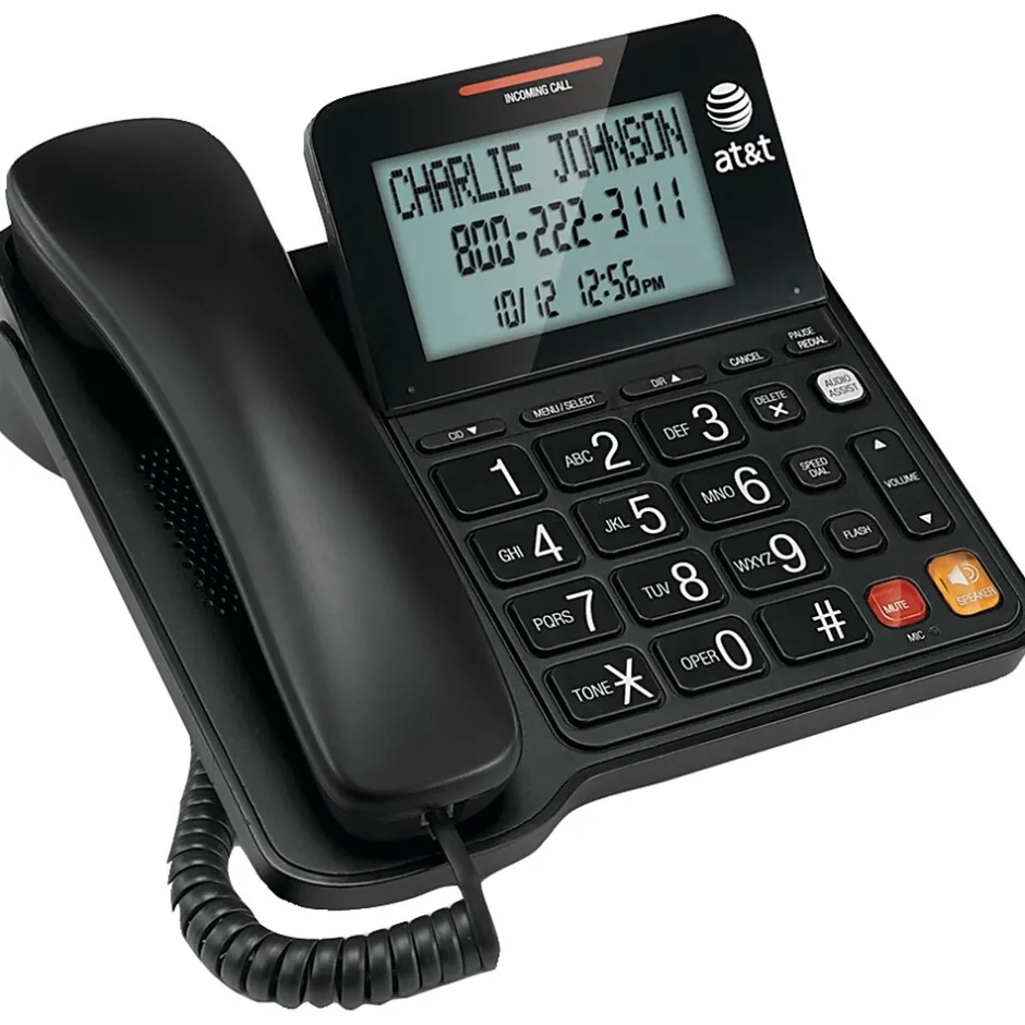 Office Phones & Conferencing<AT&T ATTCL2940 Single Line Corded Phone, Black