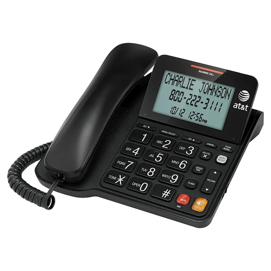 Office Phones & Conferencing<AT&T ATTCL2940 Single Line Corded Phone, Black