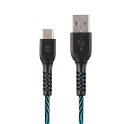 Lightning Cables<AT&T Charge and Sync USB to Type-C Cable, 10 ft., Blue, (TCB10-BLU)