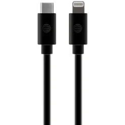 AT&T Charge and Sync USB to USB-C Cable with Lightning Connectors, 4 ft., Black, (TCL01-BLK)