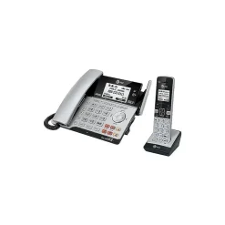 Office Phones & Conferencing<AT&T Connect to Cell 2-Line Cordless VOIP Phone with Digital Answering, Black/Silver (TL86103)