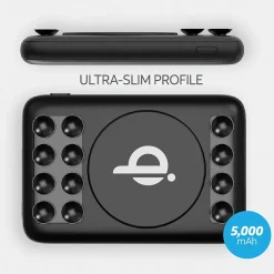 Lightning Cables<AT&T Portable Wireless Suction Power Bank, 5,000 mAh, Black (QPB5-BLK)