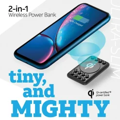 Lightning Cables<AT&T Portable Wireless Suction Power Bank, 5,000 mAh, Black (QPB5-BLK)