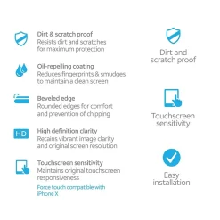 Cell Phone Screen Protectors<AT&T Tempered Glass Screen Protector for iPhone XR, (TG-IXR)