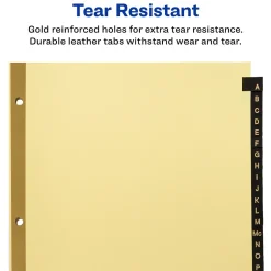 Avery A-Z Leather Dividers, 26-Tabs, Gold (11350)
