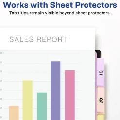 Avery Big Tab Insertable Plastic Dividers with Pocket, 5 Tabs, Multicolor Pastel (07714) New