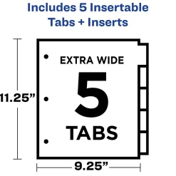 Avery Big Tab Insertable Plastic Dividers with 2 Pockets, 5 Tabs, Multicolor (11906) Best