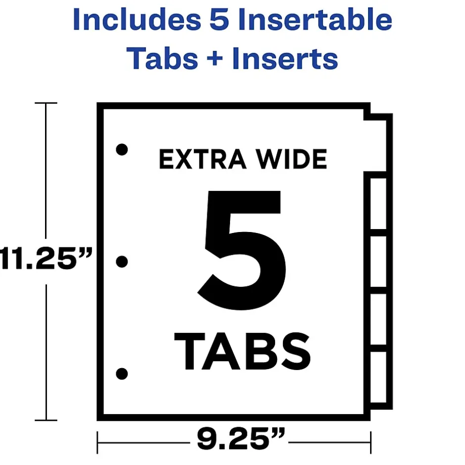Avery Big Tab Insertable Plastic Divider, 5 Tabs, Multicolor, 1 Set (11902) Best