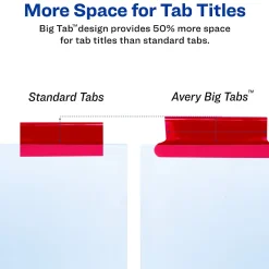 Avery Big Tab Insertable Paper Dividers, 8 Tabs, White with Multicolor Tabs (11123) Clearance