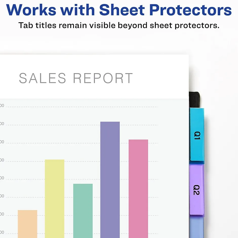 Avery Big Tab Insertable Plastic Dividers with 2 Pockets, 5 Tabs, Two-Tone Multicolor (11982) Online