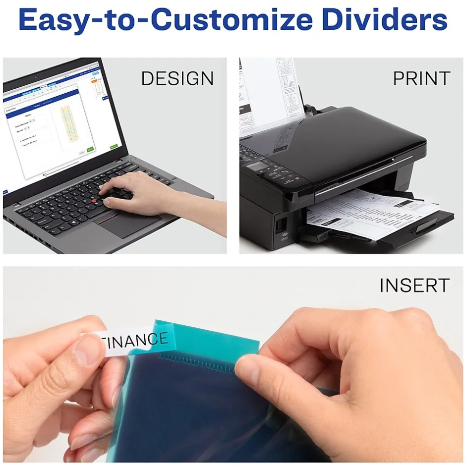 Avery Big Tab Insertable Plastic Dividers with 2 Pockets, 5 Tabs, Two-Tone Multicolor (11982) Online