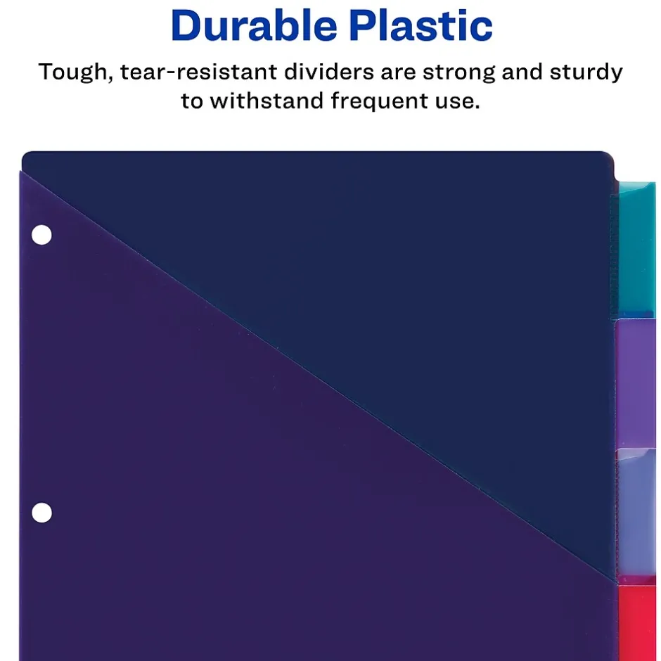 Avery Big Tab Insertable Plastic Dividers with 2 Pockets, 5 Tabs, Two-Tone Multicolor (11982) Online