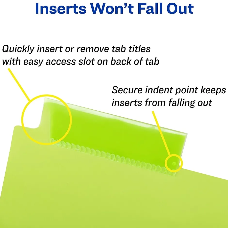 Avery Big Tab Insertable Plastic Dividers with 2 Pockets, 5 Tabs, Two-Tone Multicolor (11982) Online