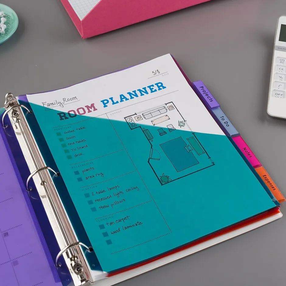 Avery Big Tab Insertable Plastic Dividers with 2 Pockets, 5 Tabs, Two-Tone Multicolor (11982) Online