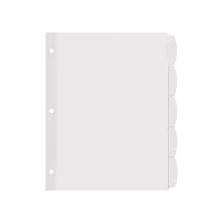 Avery Big Tab Printable Paper Dividers with Large White Labels, 5 Tabs, White, 20 Sets/Pack (14440)