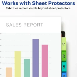 Avery Big Tab Two-Pocket Insertable Plastic Divider, 8 Tabs, Multicolor, 1 Set (11907) New