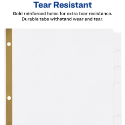 Avery Big Tab Write & Erase Paper Divider, 8 Tabs, White/Gold Reinforced, 1 Set (23078) Best