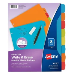 Avery Big Tab Write & Erase Plastic Divider, 8 Tabs, Multicolor, 1 Set (16130) Best