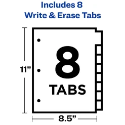 Avery Big Tab Write & Erase Paper Divider, 8 Tabs, Multicolor, 1 Set (23079) Clearance