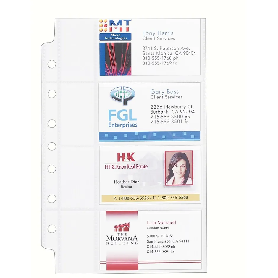 Avery Business Card Sheet Protectors, 5.5" x 8.5", Clear, 5/Pack (76025) Clearance