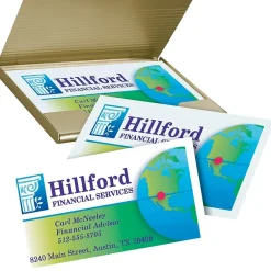 Hot Clean Edge Business Cards, 2" x 3 1/2", Matte White, 400 Per Pack (8877) Business Cards