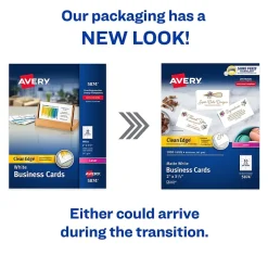 New Clean Edge Business Cards, 2" x 3 1/2", Matte White, 1000 Per Pack (5874) Business Cards