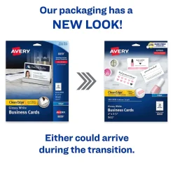 Best Clean Edge Business Cards, 2" x 3 1/2", Glossy White, 200 Per Pack (8859) Business Cards