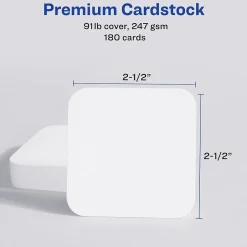 Outlet Clean Edge Laser Square Cards with Rounded Corners, 2 1/2