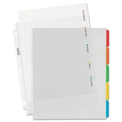 Avery Clear Easy View Plastic Dividers, 5 Tabs, Multicolor (16740) Online