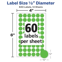 Avery Color-Coding Labels, 1/2 