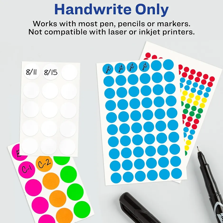 Avery Color-Coding Labels, 1/2 " Dia, Neon Green, Non-Printable, 840 Labels/Pack (5052) Hot