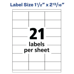 Avery Copier Address Labels, 1 1/2