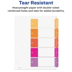 Avery Customizable Table of Contents Dividers, 5-Tab, Multicolor, 3 Sets/Pack (11070) Outlet