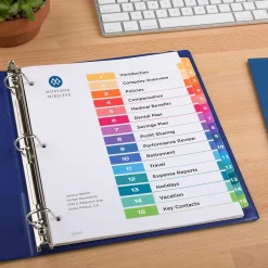 Avery Customizable Table Of Contents Divider, 15-Tab, White, 3 Sets/Pack (11074) Discount