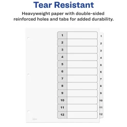 Avery Customizable Table of Contents Dividers, 12-Tabs, White, 3 Sets/Pack (11078) Discount