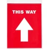 Social Distance Signage<Avery Directional "This Way" Preprinted Floor Decals, 8" x 10.5", Red/White, 5/Pack (83091)