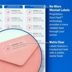 Avery Easy Peel Laser Address Labels, 1-1/3" x 4", Clear, 700 Labels/Box (5662)* Address Labels