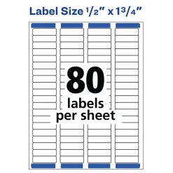 Avery Easy Peel Laser Return Address Labels, 1/2